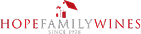 Hope Family Wines logo with a grapevine intertwined in the text.